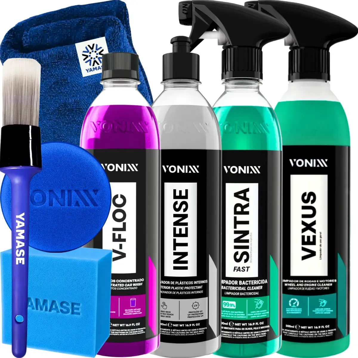 Kit Lavagem Automotiva Vonixx — V-Floc, Intense, Sintra Fast e Vexus